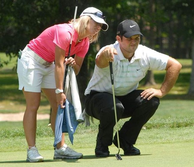 Patrick Reed and fiance Justine Karain at the Greenbrier Classic Monday qualifier in 2011.